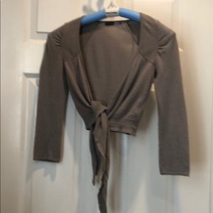 Gray ballet tie style Athleta sweater